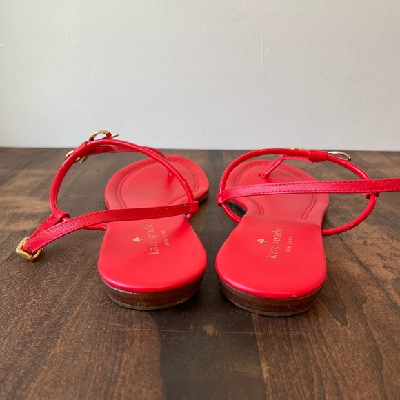 Kate Spade Tracie Bow Sandals Red Size 9 - Picture 7 of 7